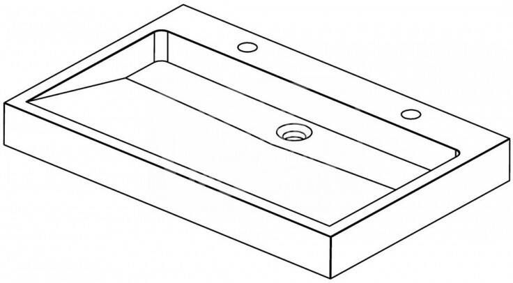 Forzalaqua Palermo Wastafel 80 cm Hardsteen Gefrijnd 80 5x51 5x9 cm 1 wasbak 2 kraangaten