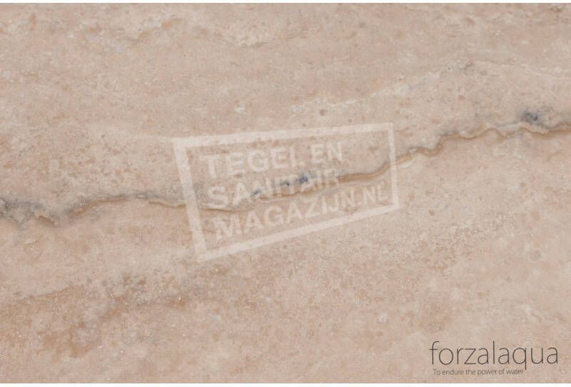 Forzalaqua Plateau Wastafelblad Rechthoek Travertin Gezoet 100 5x51 5x3 cm 2 afvoergaten (72mm)