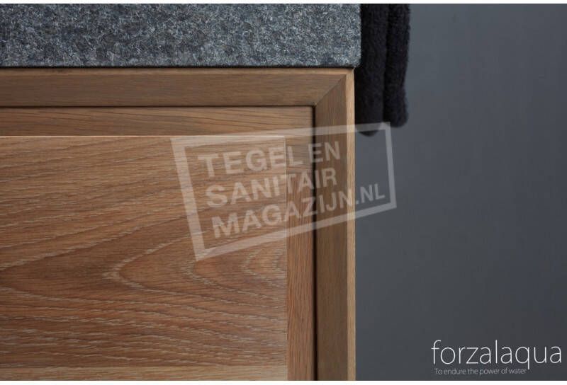 Forzalaqua Todi Kolomkast 40x35x50cm met 1 Deur Greeploos Smoke Massief Eiken