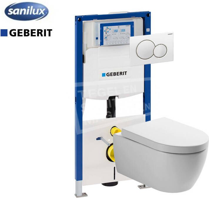 Geberit Sanilux Sub Compact wandcloset EasyFlush met UP320 en Sigma01 bedieningspaneel