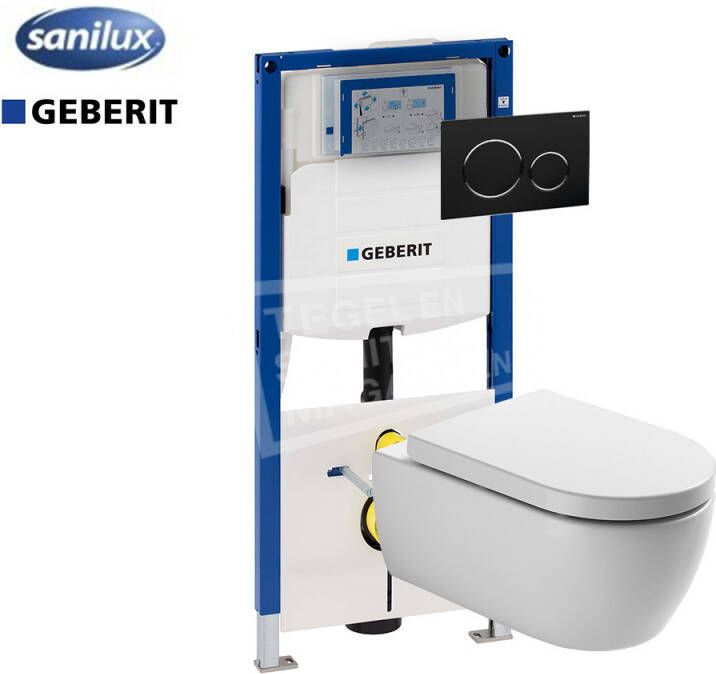 Geberit Sanilux Sub wandcloset EasyFlush zonder spoelrand met UP320 en Sigma20 bedieningspaneel