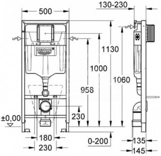 Grohe Inbouwreservoir Rapid-SL (50x113x13) met geluidisolatieset