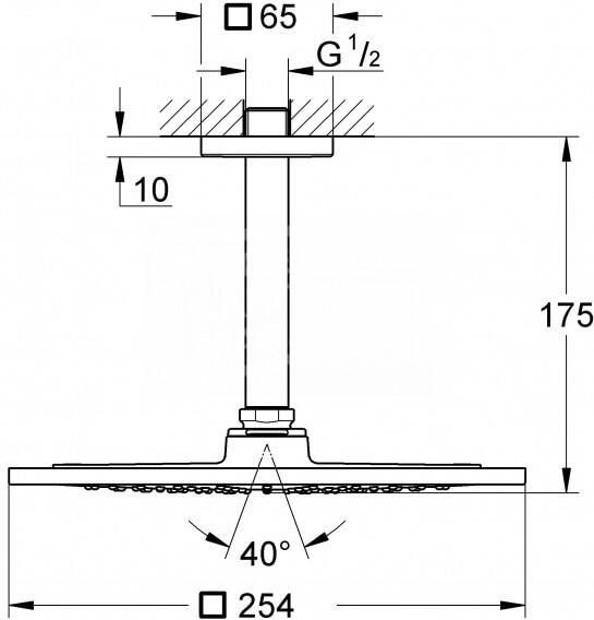 Grohe Rainshower F-Series 10'' Hoofddoucheset 142 mm 9.5L M