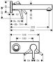 Hansgrohe Talis S ééngreeps wastafelmengkraan afbouwdeel voor wandmontage plaat voorsprong 225 mm en afvoerplug chroom - Thumbnail 2