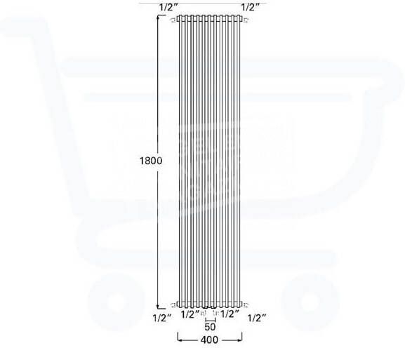 Plieger Antika verticale radiator (400x1800) 1215 Watt Wit