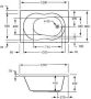 Plieger Compact (120x80x43cm) 140 liter Solobad Acryl Wit met Badpoten - Thumbnail 2