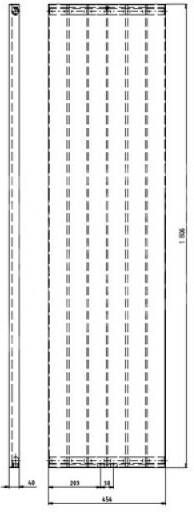 Plieger Perugia verticale radiator (456x1806) 802 Watt Wit