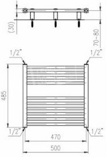 Plieger Quadro handdoekradiator (500x485) 204 Watt Wit