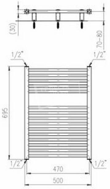 Plieger Quadro handdoekradiator (500x695) 306 Watt Wit