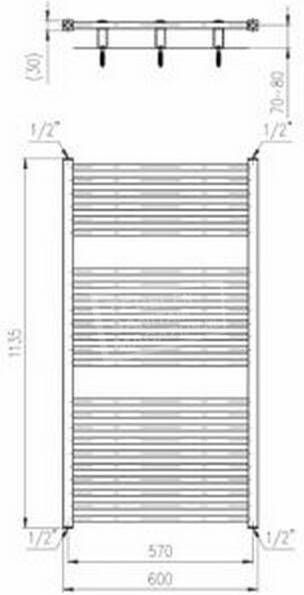 Plieger Quadro handdoekradiator (600x1135) 627 Watt Wit