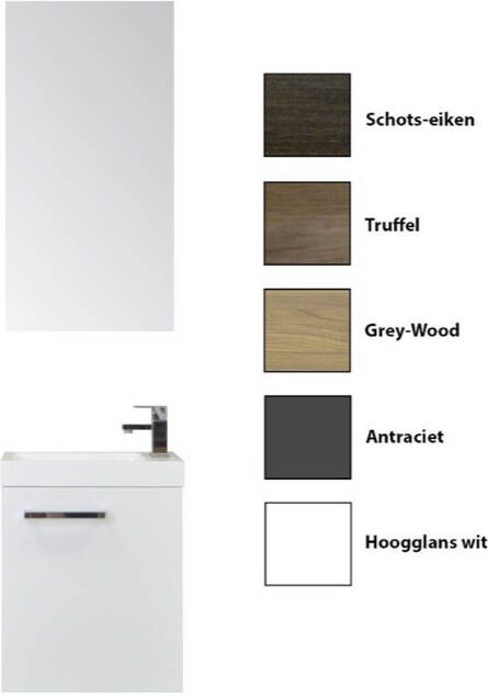 Sanicare Toiletmeubelset Q40 met spiegel grey-wood