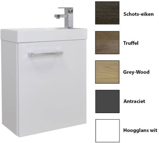 Sanicare Toiletmeubelset Q40 met spiegel grey-wood