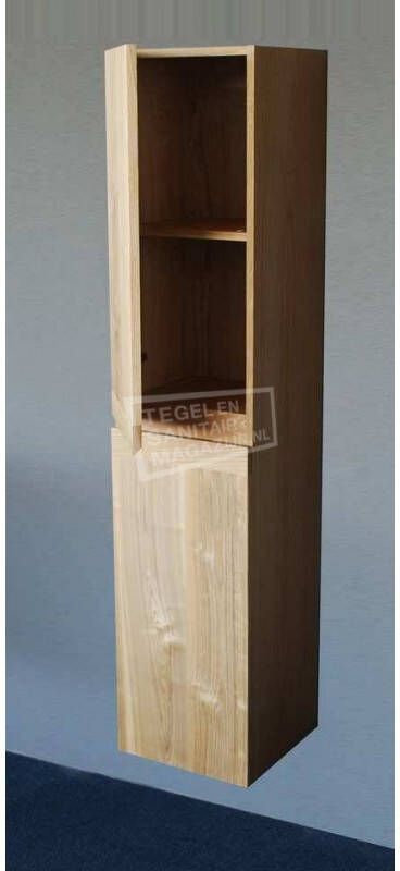 Sanilux Trend Wood 160 cm Kolomkast Eiken met 2 deuren Greeploos Softclose