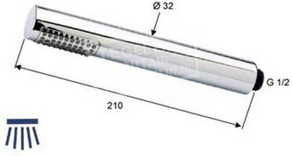 Schulz Chroom Abs Handdouche Rond 1 2"