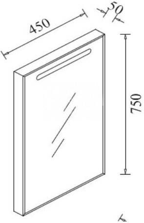 Schulz Tolio Spiegel met TL-Verlichting 45 cm (450x750x40)