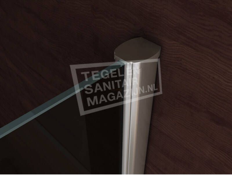 Topsani Douchewand Zwart Glas 100 cm met Muurprofiel 10 mm NANO