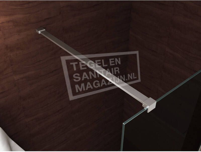 Topsani Douchewand Zwart Glas 120 cm met Muurprofiel 10 mm NANO