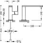 Tres Cuadro Exclusive Wastafelmengkraan uitloop 34x10 mm 00620501ACD - Thumbnail 2