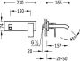 Tres Cuadro inbouw wastafelkraan met 165 mm uitloop chroom 106200 - Thumbnail 2