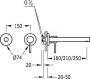 Tres Max inbouwkraan wastafel 160 mm chroom 06220070 - Thumbnail 2