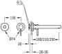 Tres Max luxe wastafelkraan inbouw met uitloop 210 mm chroom 06220071 - Thumbnail 2