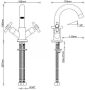 Wiesbaden Wastafelkraan Cross Opbouw Laag Mengkraan Rond Chroom 2 Greeps - Thumbnail 2