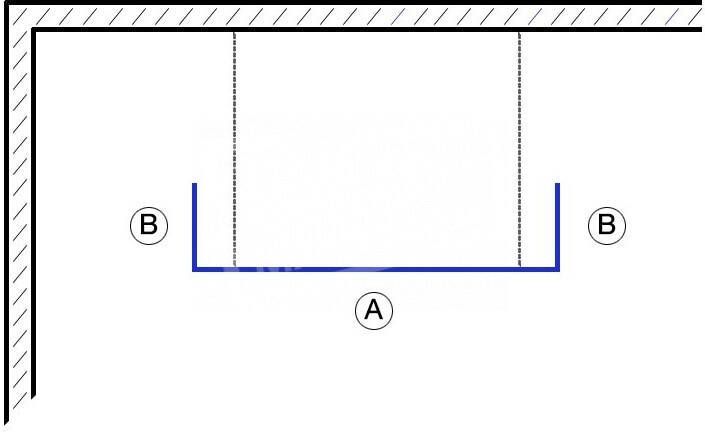 Wiesbaden Frei 120x30 30x200 cm inloopdouche 10 mm met 2 zijwanden (30 cm)