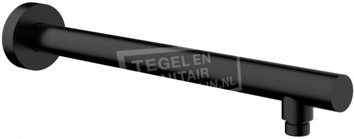 Wiesbaden Inbouw regendouche mat zwart met grote hoofddouche 40 cm en thermostaatkraan