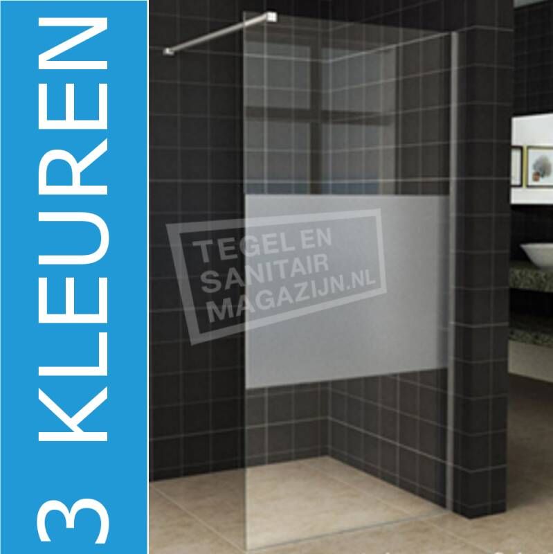 Wiesbaden Slim Douchewand Ged.Matglas 100x200 cm 8 mm Nano (excl. Profiel)