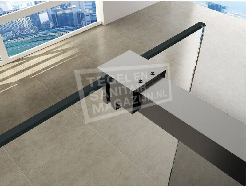 Wiesbaden Slim Douchewand Middenband 1000x2000x8 mm NANO Chroom profiel