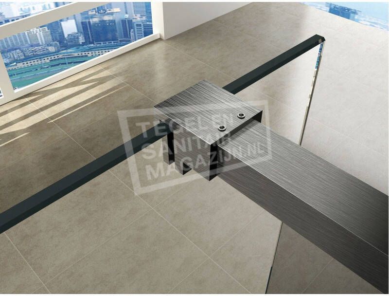 Wiesbaden Slim Douchewand Middenband 1000x2000x8 mm NANO RVS profiel