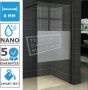 Wiesbaden Slim Douchewand Middenband 1100x2000x8 mm NANO Zwart Mat Profiel - Thumbnail 2