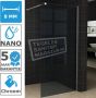 Wiesbaden Slim Douchewand Rookglas 1100x2000x8 mm NANO Chroom profiel - Thumbnail 2