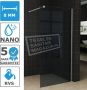 Wiesbaden Slim Douchewand Rookglas 1100x2000x8 mm NANO RVS profiel - Thumbnail 2