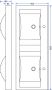 Xellanz Wiesbaden Tigris wastafel dubbel met 2 kraangaten 120x46x8 cm kunstmarmer glans wit 38.6103 - Thumbnail 3