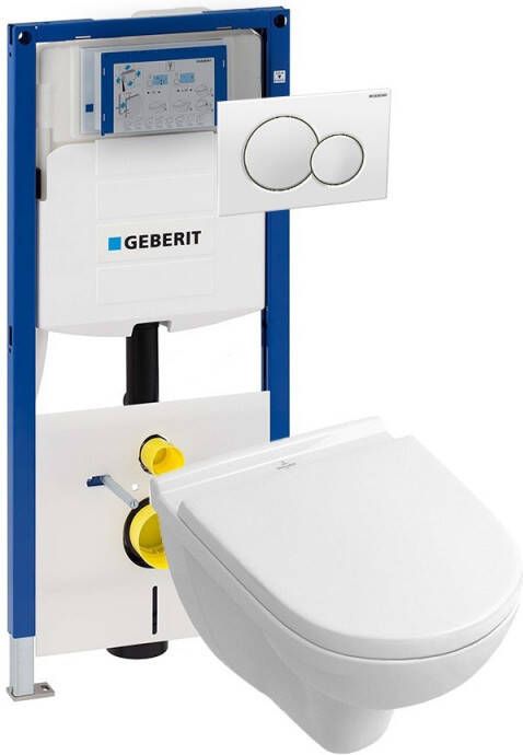 Geberit Villeroy & Boch O.novo direct flush toiletset met UP320 en Sigma01 bedieningspaneel