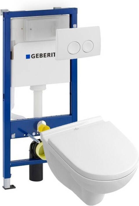 Geberit Villeroy & Boch O.novo toiletset met UP100 en Delta21 bedieningspaneel