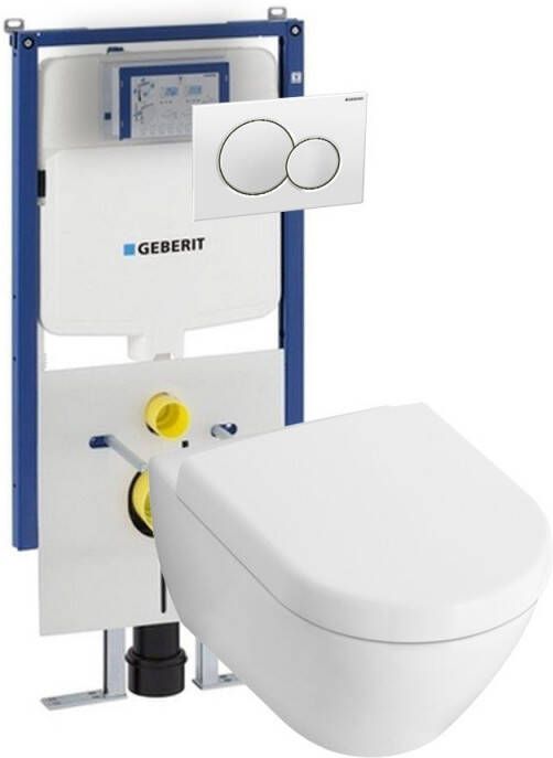 Geberit Villeroy & Boch Subway 2.0 Compact toiletset met UP720 en Sigma01 bedieningspaneel