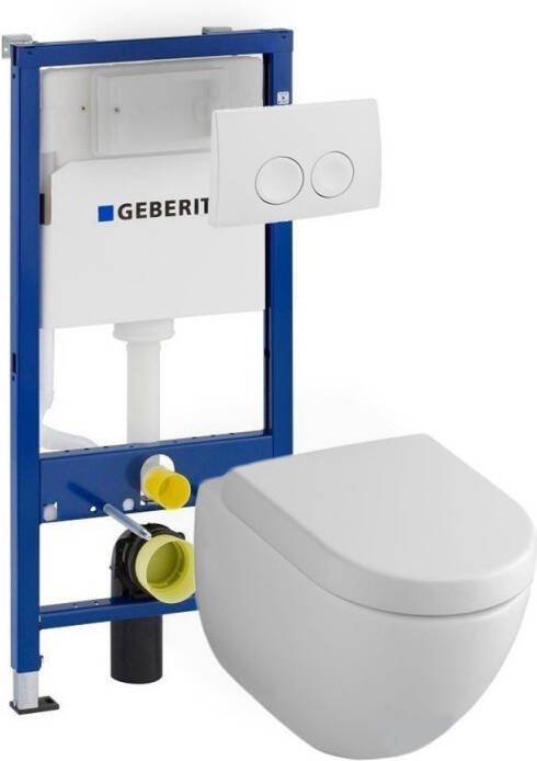 Geberit Villeroy & Boch Subway 2.0 direct flush toiletset met UP100 en Delta21 bedieningspaneel