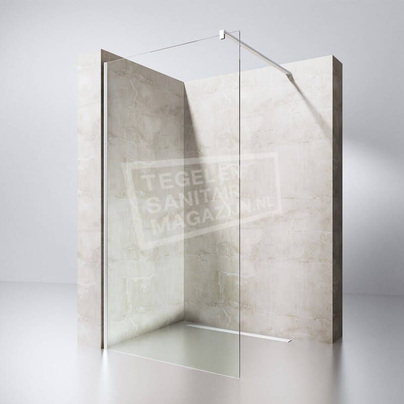 Gradara Inloopdouche 80 cm Glas met Muurprofiel 8 mm NANO