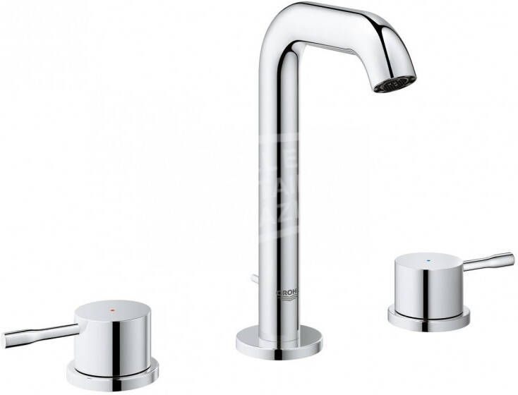 Grohe Essence New 3 gats wastafelkraan M size met trekwaste EcoJoy chroom 20296001