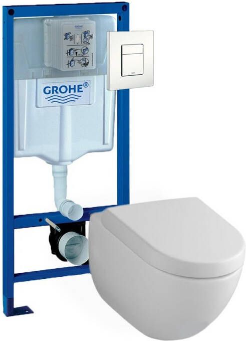 Grohe Villeroy & Boch Subway 2.0 toiletset met Rapid SL en Skate Cosmopolitan bedieningspaneel
