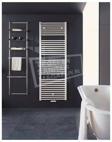 PRORAD radiator 589W recht verticaal buis rond 6x1 2''aansluitingen hxl 1154x600mm glanzend wit RAL9016 - Foto 2