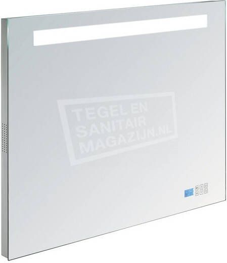Sanilux Aluminium Spiegel Met Tl Verlichting En Radio 80cm