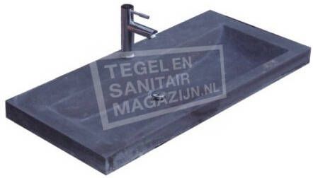 Sanilux Compact Stone Natuurstenen Wastafel 80 cm 1 Kraangat