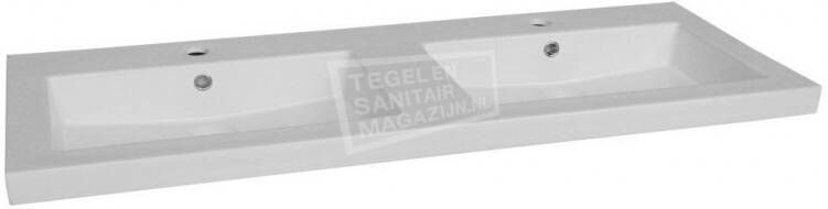 Sanilux keramische wastafel 120cm Dubbele bak 0 Kraangaten