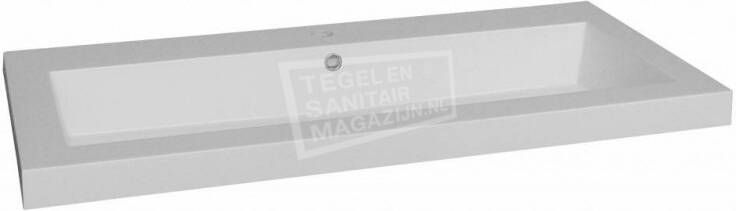 Sanilux Mineraal marmeren Wastafel 100cm 0 Kraangaten