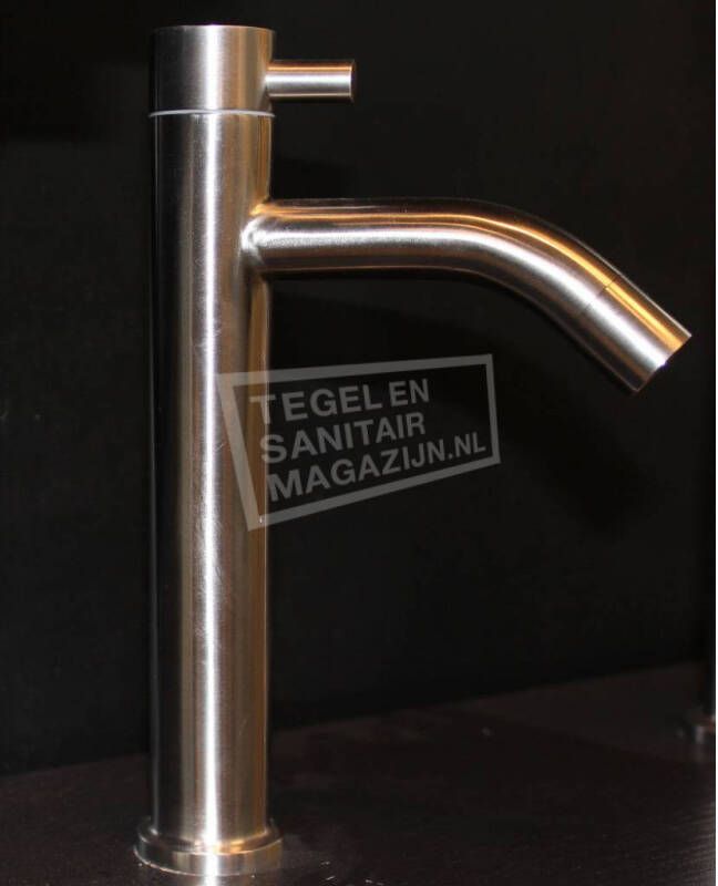 Sanilux Rondo Fonteinkraan Modern Hoog 22 cm Geborsteld Staal (RVS)