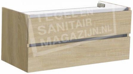 Sanilux trendline 120 x 47 cm Losse Onderkast met 2 Laden Light Wood
