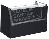 Sanilux trendline 80 x 47 cm Losse Onderkast met 2 Laden Hoogglans Antraciet